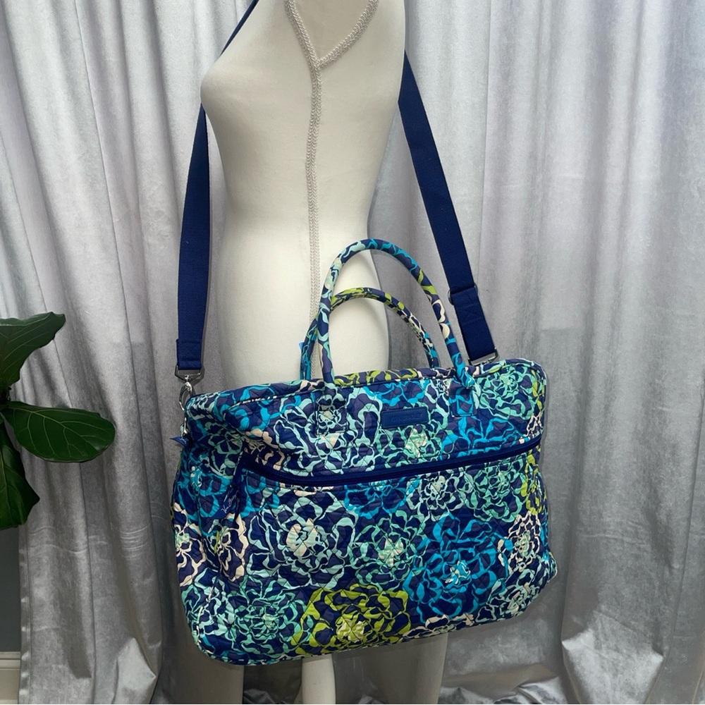 Vera Bradley-Weekender Travel Bag-Blue, Turquoise, White